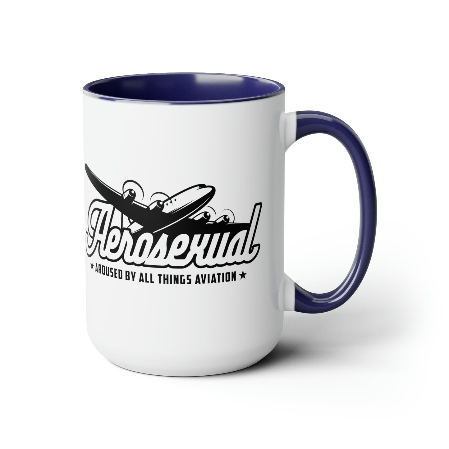 Aerosexual Two-Tone Coffee Mugs, 15oz