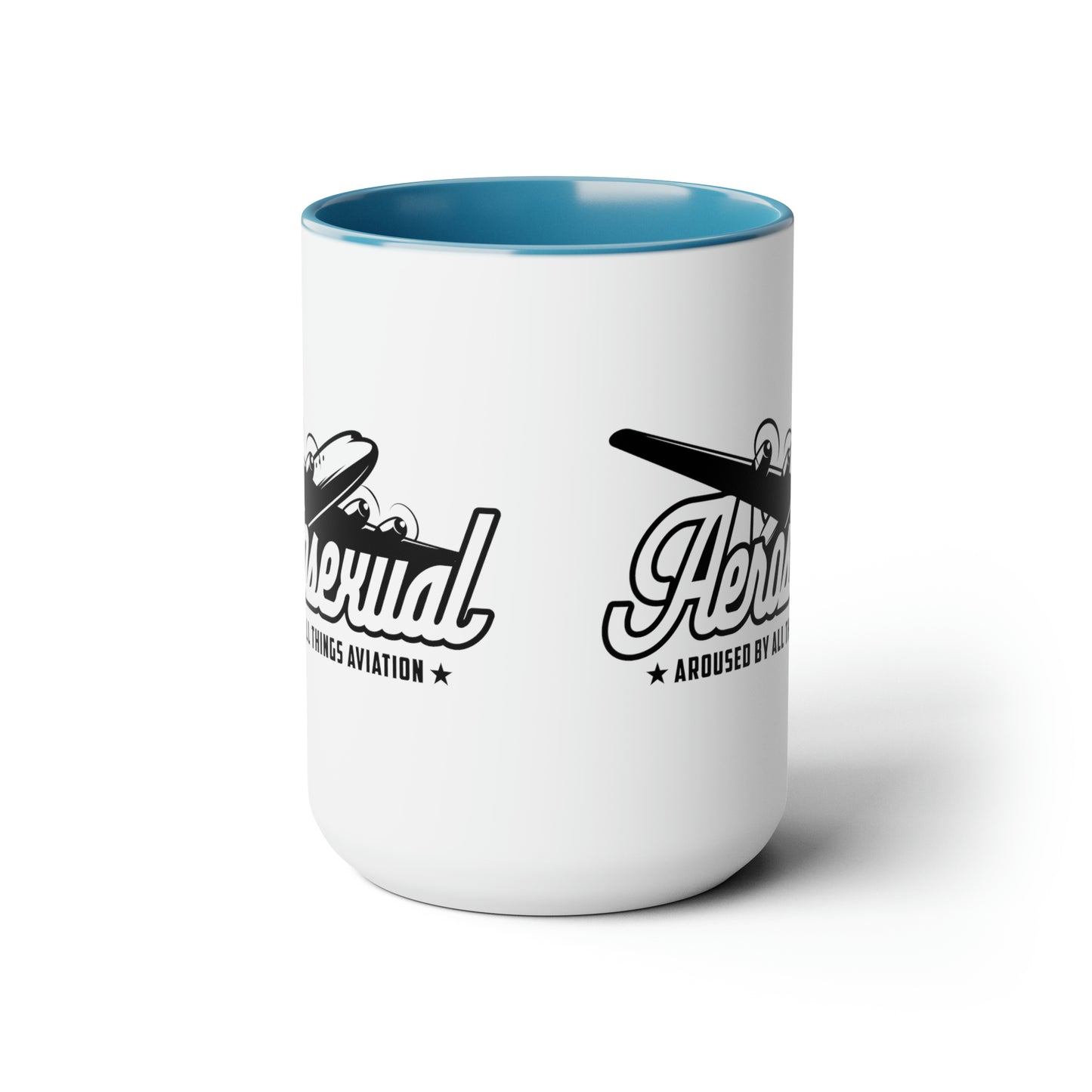 Aerosexual Two-Tone Coffee Mugs, 15oz